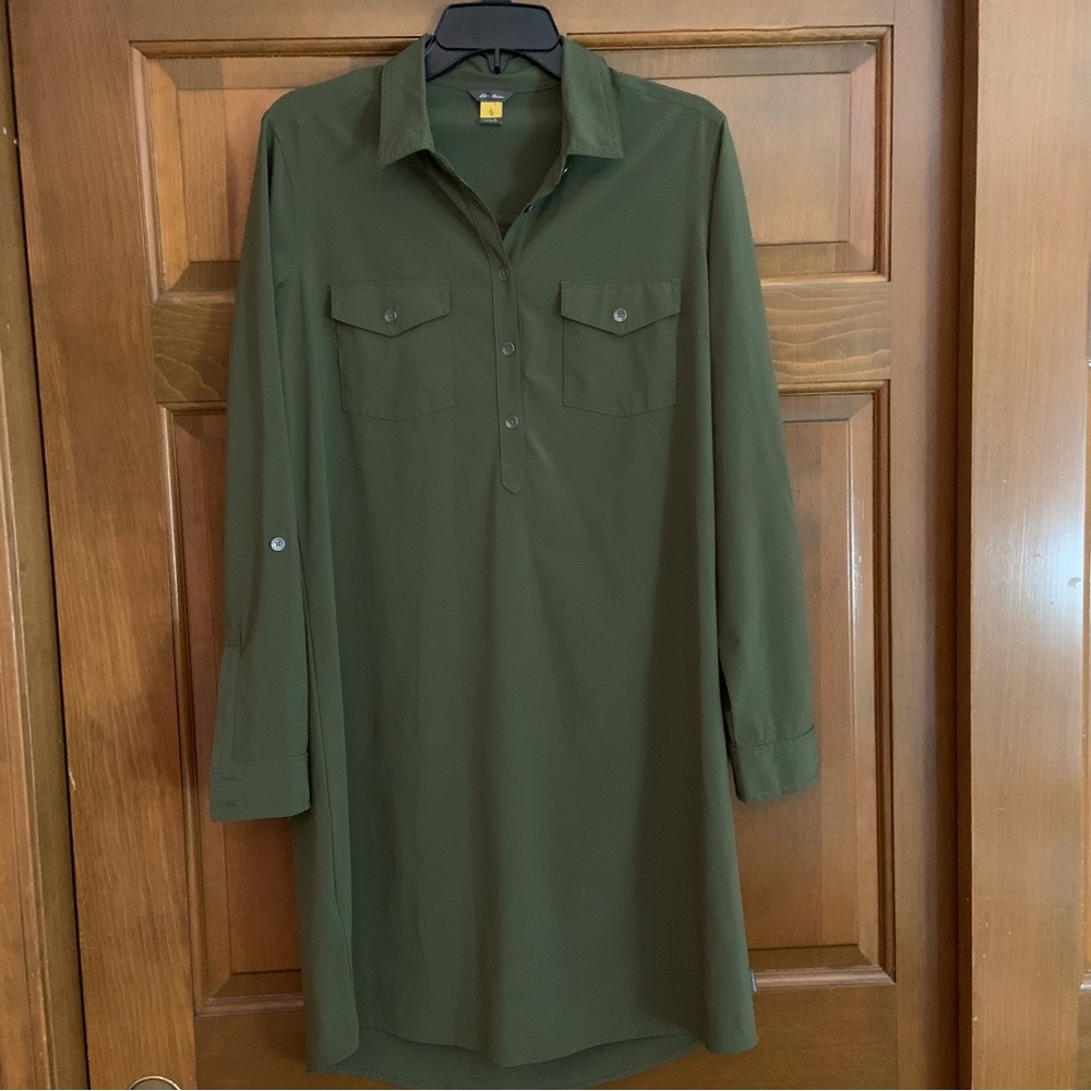 Eddie Bauer olive green longsleeve dress